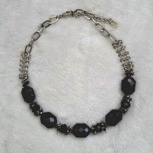 Vintage 2028 Black and Silver Necklace